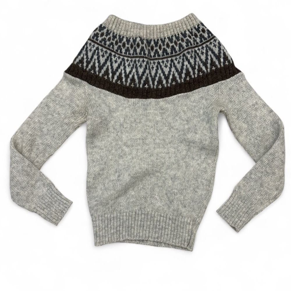 VTG 60s Sears Junior Bazaar Sz S Wool Blend Sweater Rib Knit Native Nordic Style